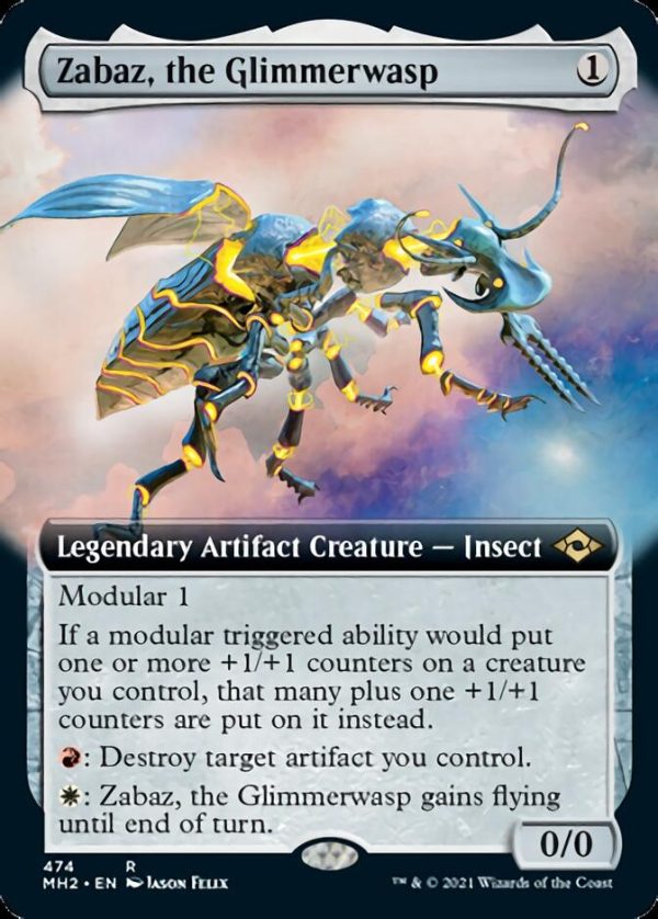 Zabaz, the Glimmerwasp (Extended Art) [Modern Horizons 2] Discount